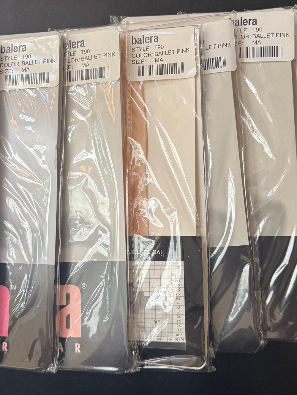 9 Pair - Balera Convertible Ballet Pink Dance Tights - Adult Medium
